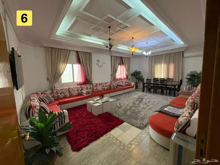 دور مؤثث للايجار ست غرف وثلاث حمامات 11