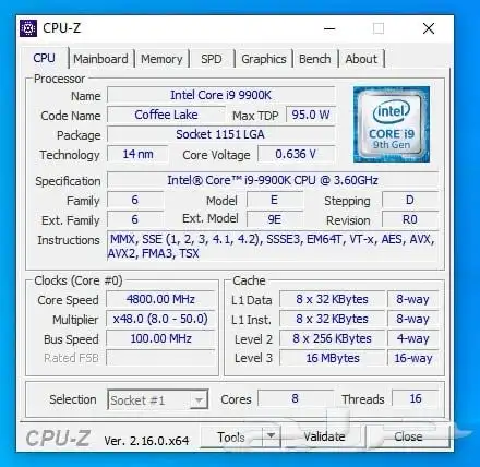 للبيع  معالج Intel Core i9-9900K مستعمل 1