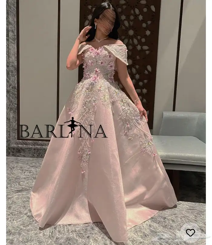 فستان ملكة او مناسبات وردي من بارلينا 0