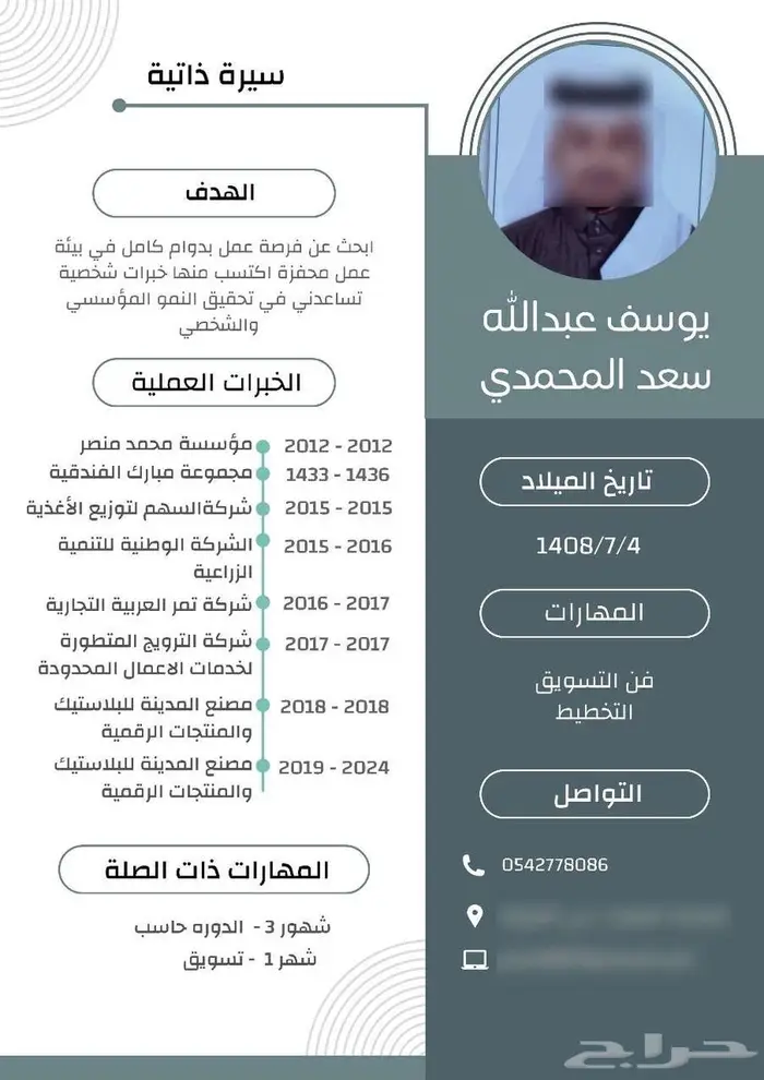 سيرة ذاتية CV احترافي 4
