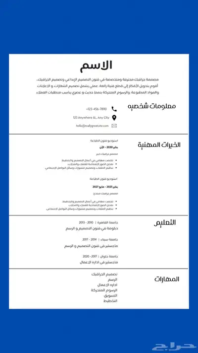 تصميم سيرة ذاتية احترافية   عربي   إنجليزي 0