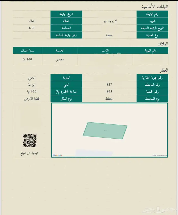 أرض في حي الواحة ( الصيعان سابقا  ) 0