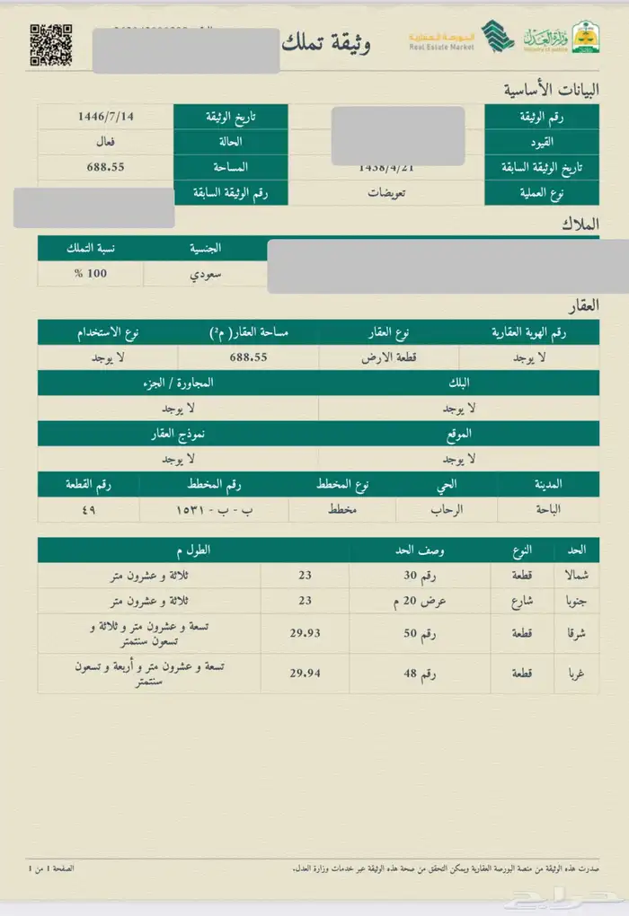 ارض سكنية مميزة للبيع الباحة مخطط بني سار الجديد 1531 0
