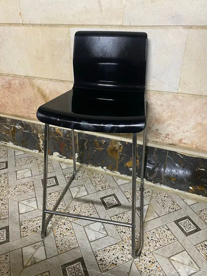 كرسي بار لون أسود ايكيا 15