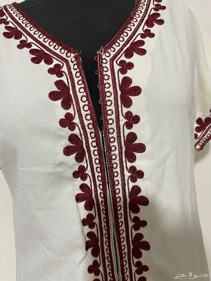 جلابية مغربية نص كم تطريز يدوية 0