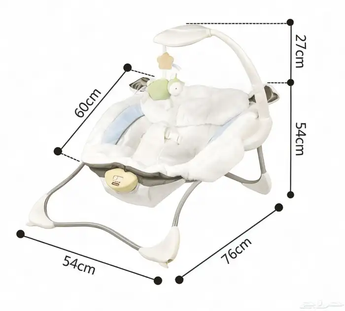 كرسي هزاز للمواليد مع موسيقى هادئة - جلاسه للمواليد بالعاب 4