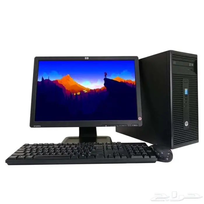 كمبيوتر مكتبي اتش بي hp مع شاشة مع جميع الملحقات 0