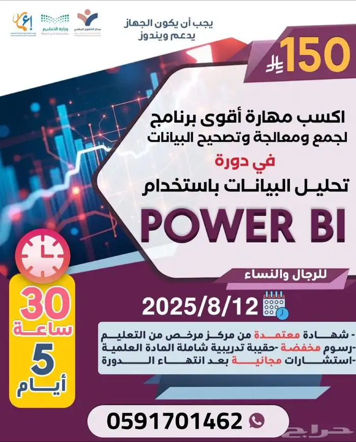 دورة الأكسل الاحترافي ودورة POWER-BIعن بعد 1