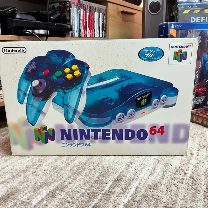 جهاز N64 جديد لون مرغوب ازرق شفاف 6