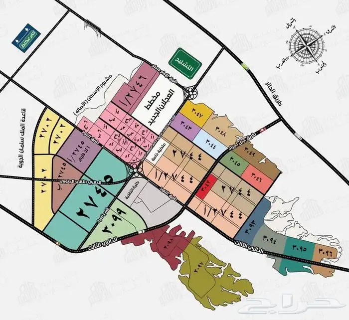 حي عريض ارض سكنيه مخطط 3096 رقم 820 للبيع 4