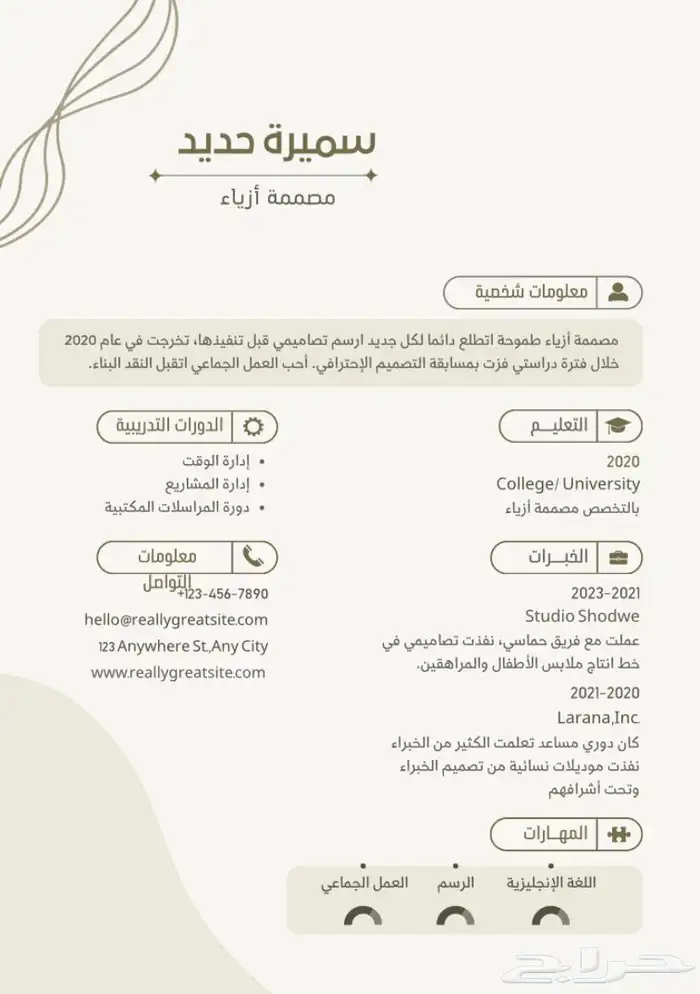 سيرة ذاتية منظمة واحترافية تبرز خبراتك ومهاراتك 0