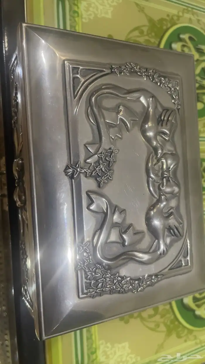 صندوق نحاس ابيض انتيك 1