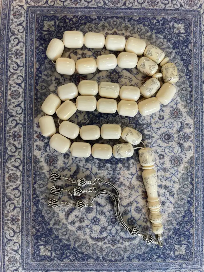 مسباح عاج (ناب الفيل) فاخر مطعم بالفضة (تم البيع) 1