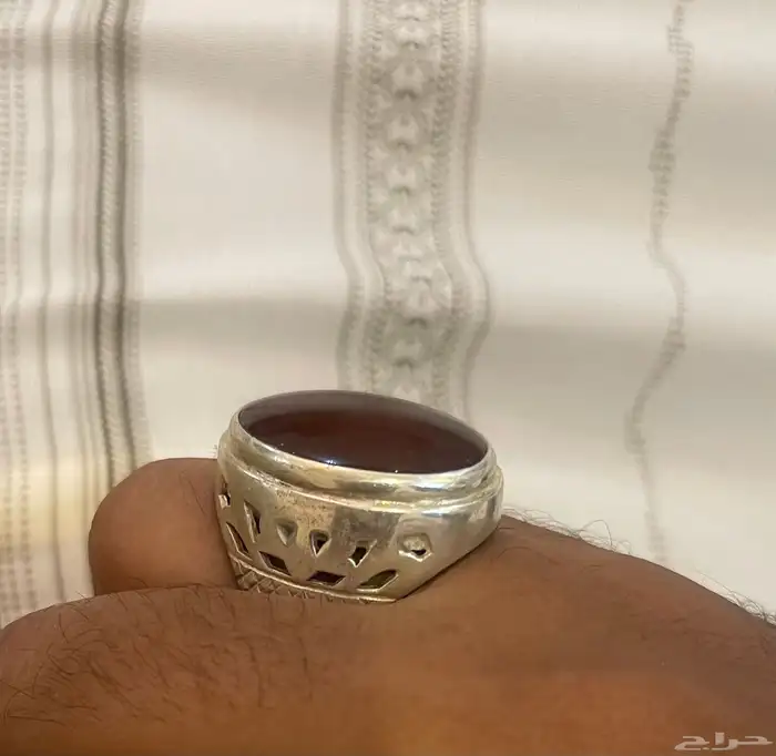 خاتم فضه راهي عقيق يماني كبدي 4