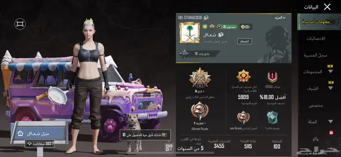 حساب ببجي للبيع 1