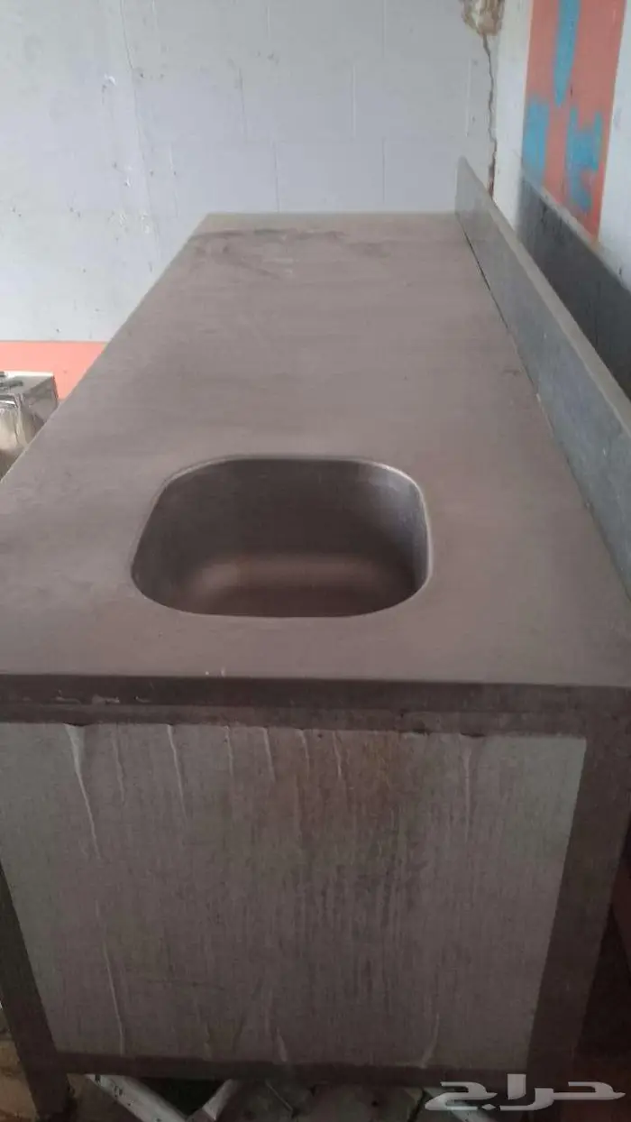 طاولة ستيل مدمج مع مجلى حوض واحد 2