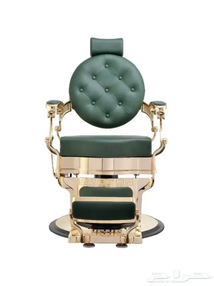 كرسي رجالي اليغانت بريميوم اخضر غامق مع حديد ذهبي 0