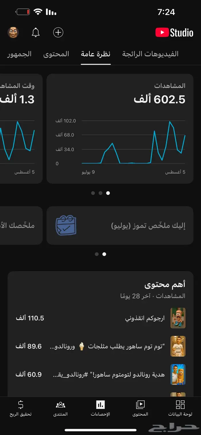 قناه يوتيوب للبيع فيها 3300 مشترك 4