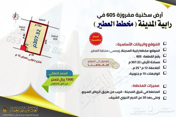 ثلاث اراضي مفروزة في مخطط الصفوة الملك فهد المدينة المنورة 7