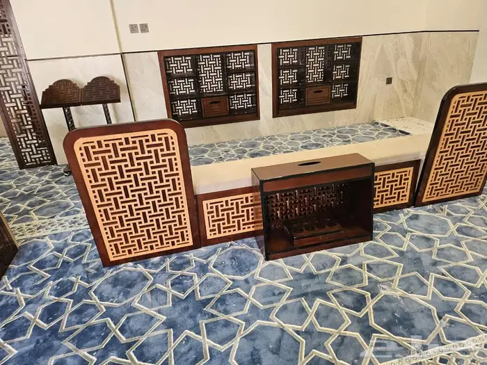 تكاية مساندظهر مساجد دواليب وحوامل مصاحف ديكورات مساجد 7