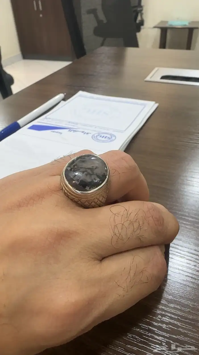 خاتم عقيق يماني شجري 0