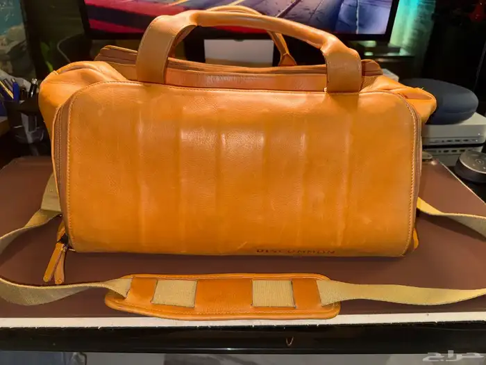 حقيبة سفر جلد محبب بالكامل Discommon Weekender Leather Bag 0