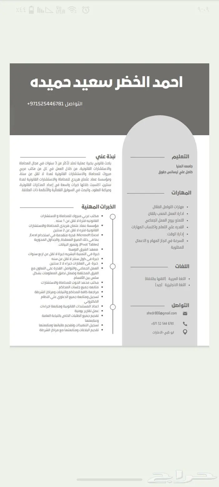 سيرة ذاتية باللغتين الإنجليزية والعربية و ATS بحترافية 1