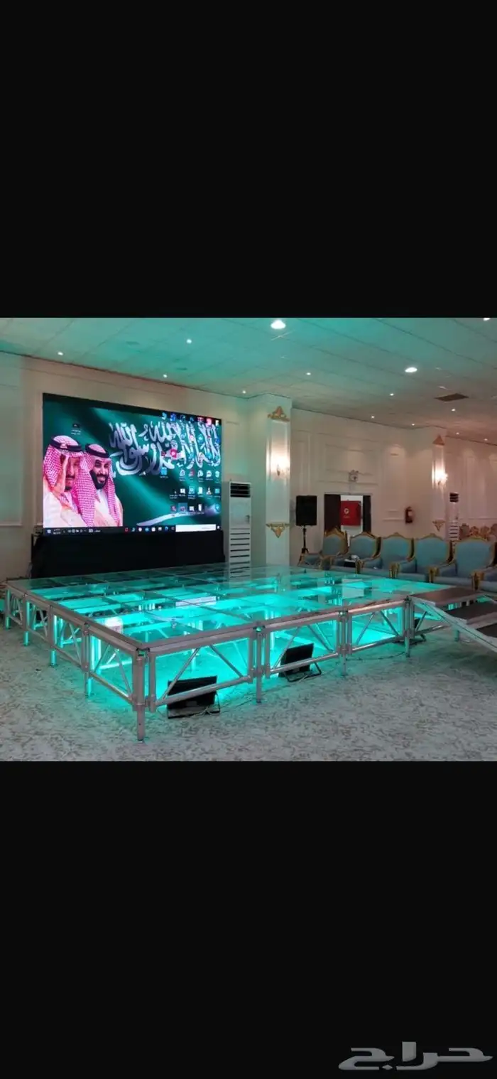 تاجير شاشات عرض مسارح زجاج اضاءه تنظيم معارض حفلات 0