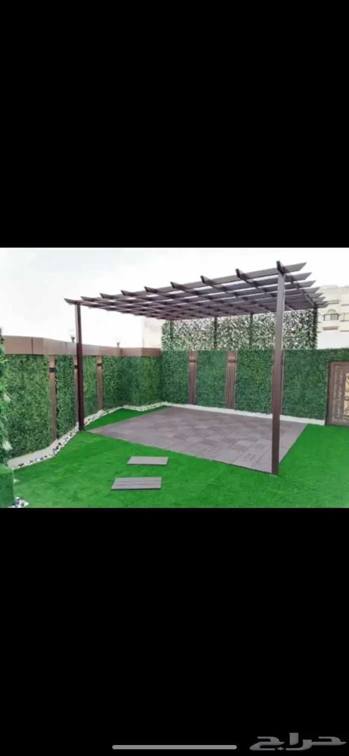 انجيله صناعية عشب صناعي بديل خشب خارجي اعشاب جداريه 5