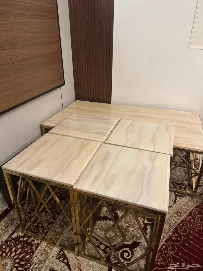طاولات خدمه رخام طبيعي وستيل 1