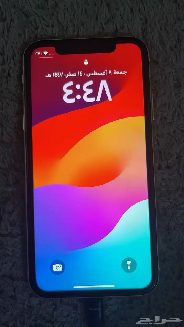 معي جوال آيفون اكس آر مستخدم . وبطاريته 75 للبيع ب 500 1