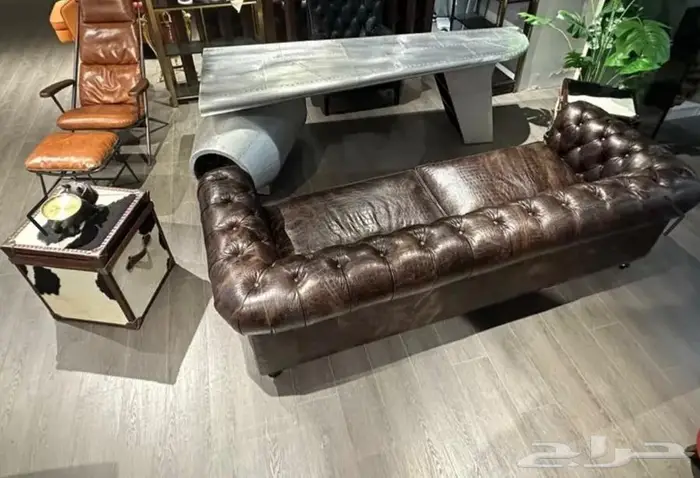 كنب جلد الفخامه و مريحة سبنج خشب زمان 2 صنع و شكل ممتاز 20