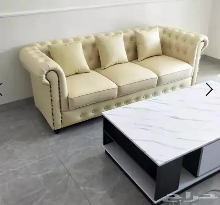 كنب جلد الفخامه و مريحة سبنج خشب زمان 2 صنع و شكل ممتاز 26