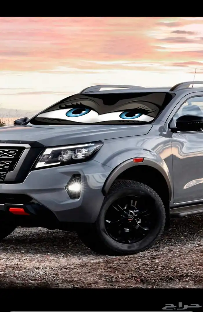 شماسة سيارة برسمة عيون كرتونية مميزة 7