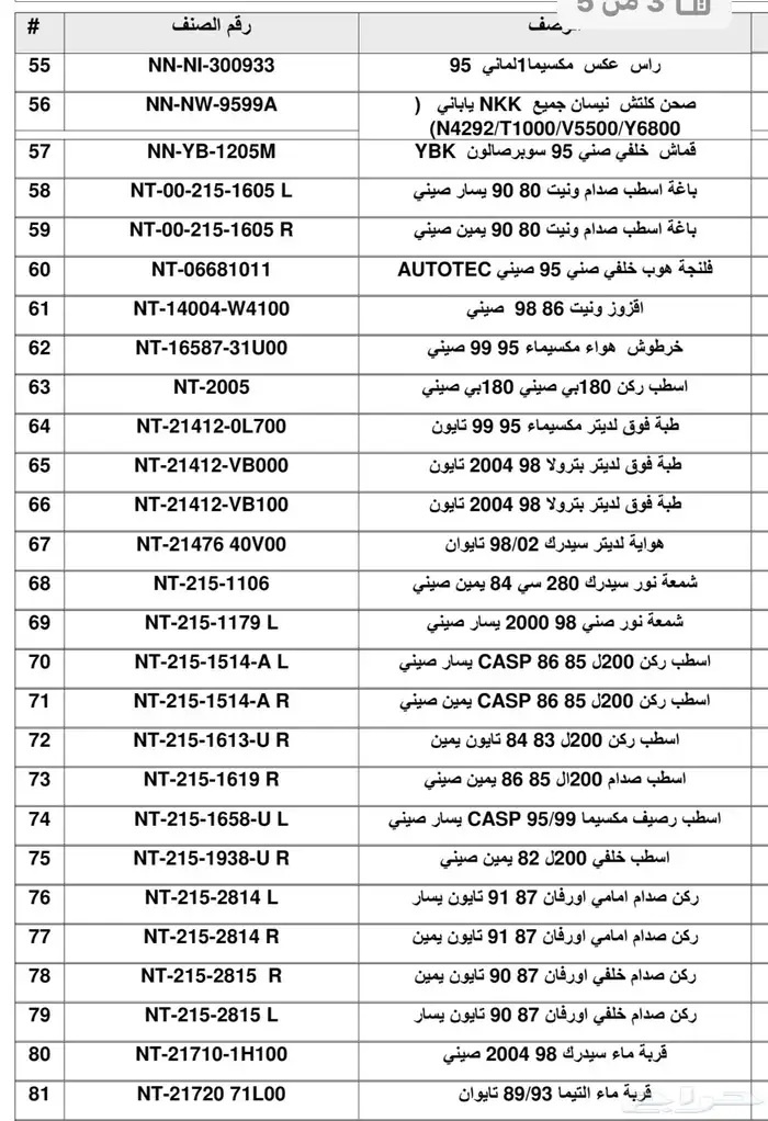 ستوك قطع غيار نيسان قديم 6