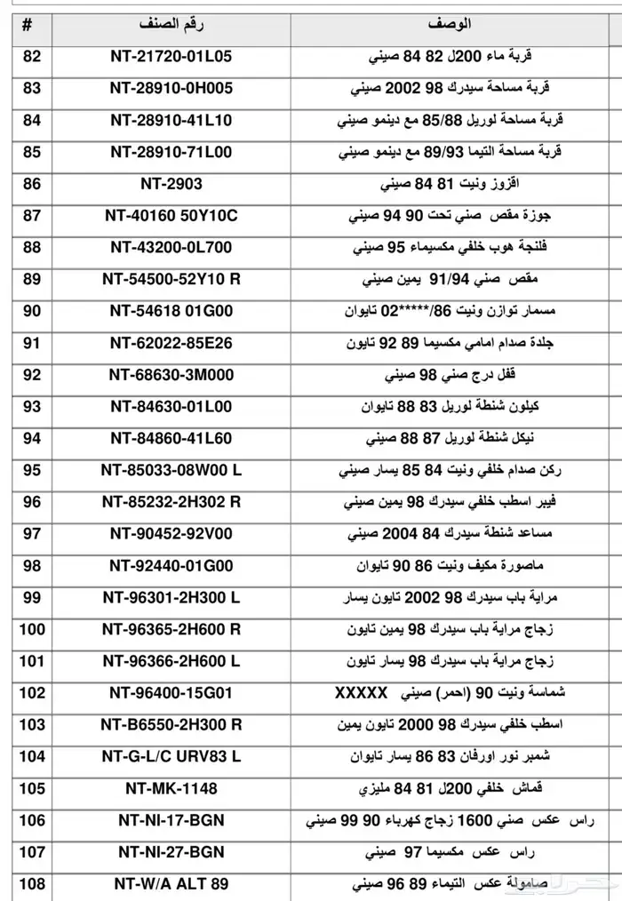 ستوك قطع غيار نيسان قديم 7