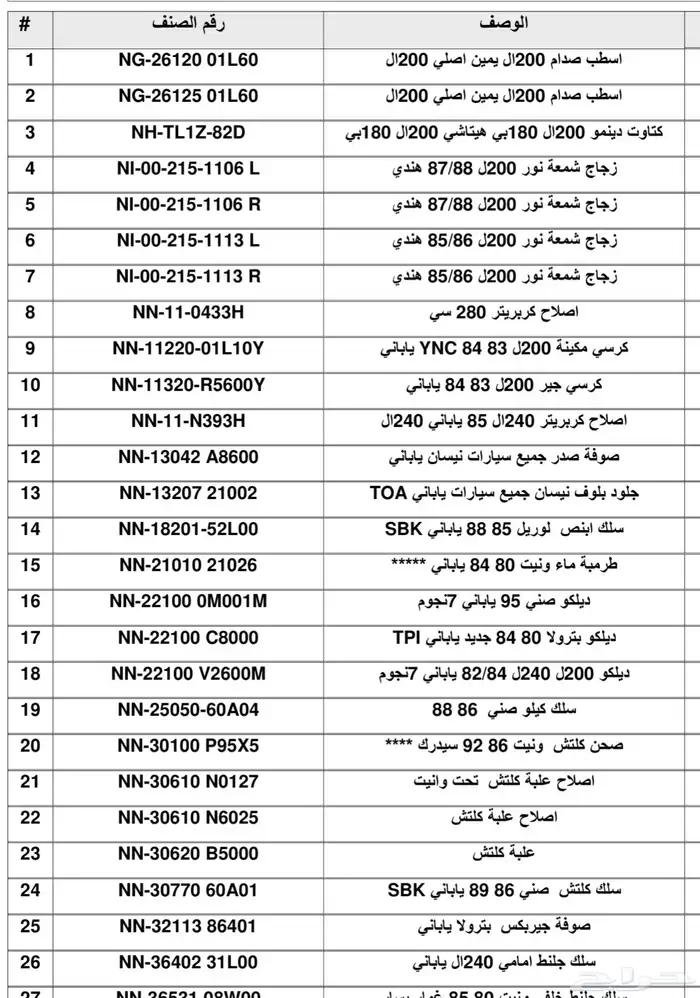 ستوك قطع غيار نيسان قديم 4