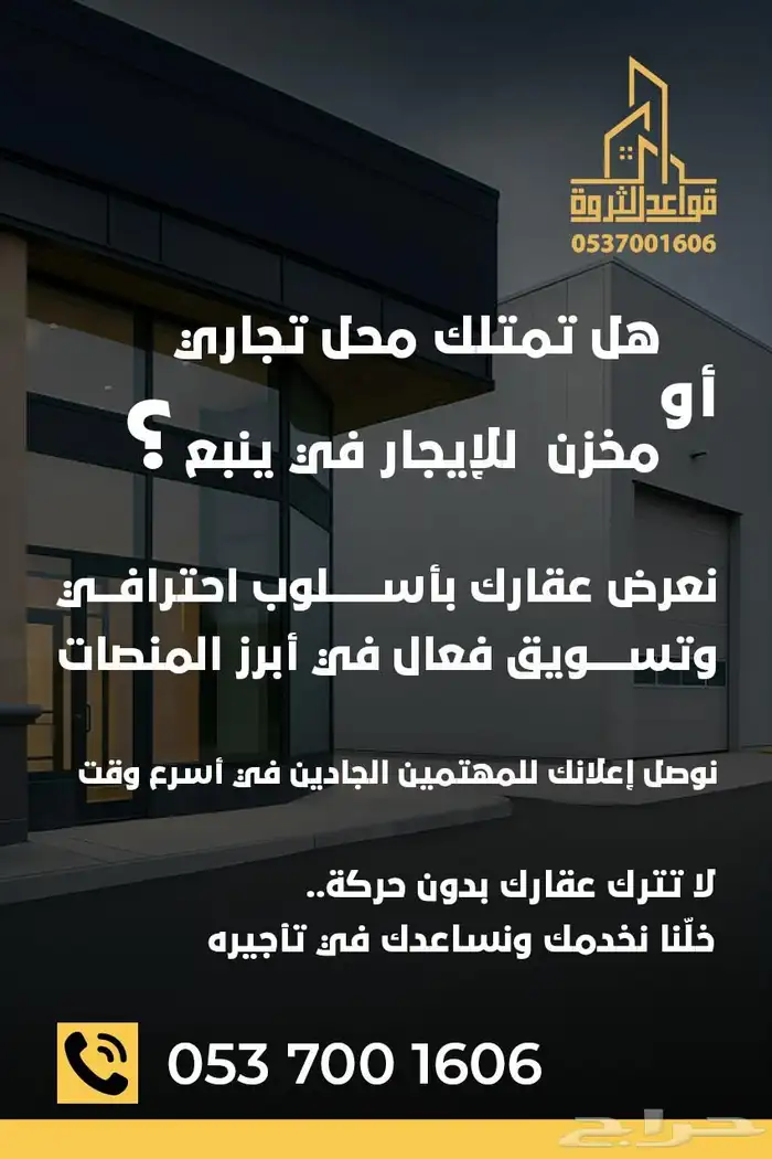 محلات أو مخازن للإيجار حي العقيق 3