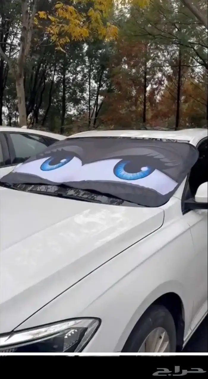 شماسة سيارة برسمة عيون كرتونية مميزة 6