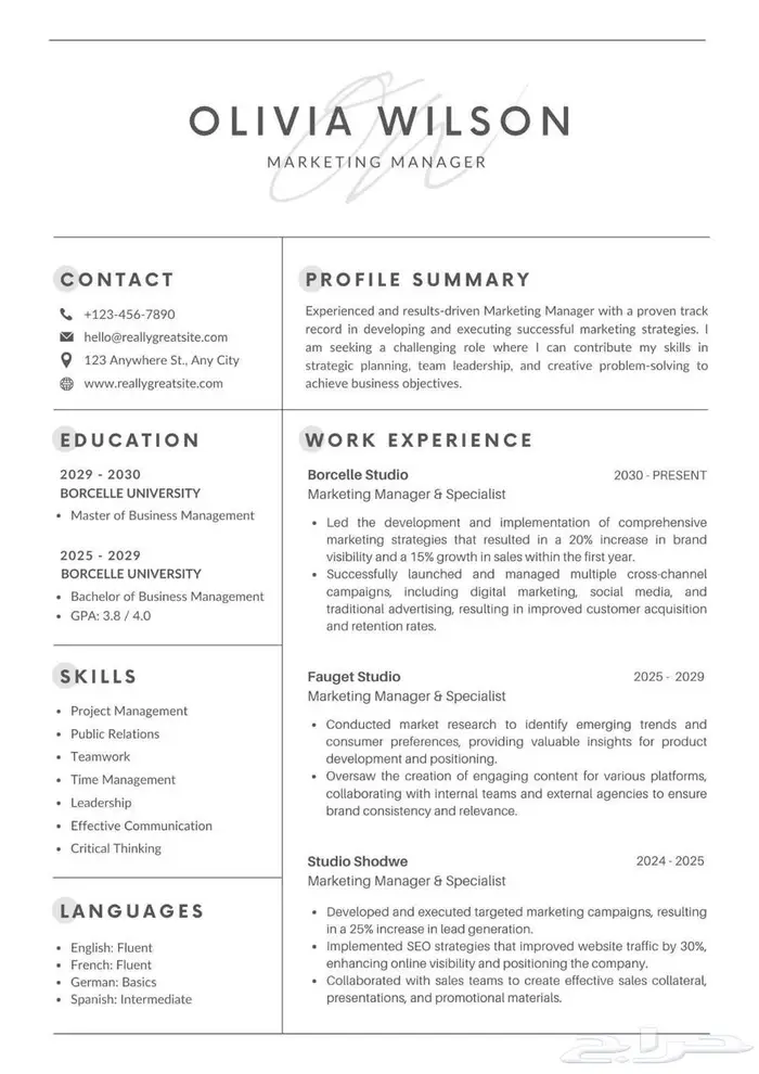 CV cv سيرة ذاتية 1