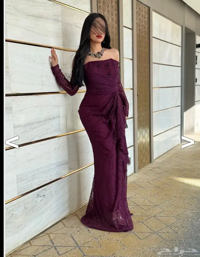 فستان سهره عنابي مقاس M المقاسات في الصور 2