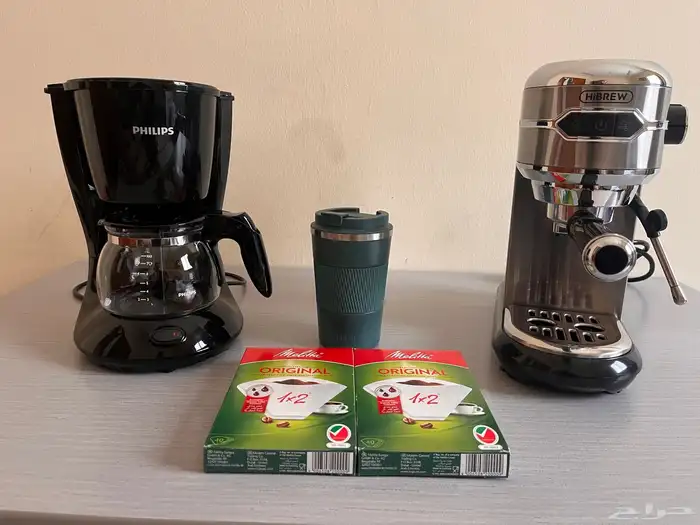 ماكينة قهوة HIBREW ومكنة PHILIPS وكوب حراري 4