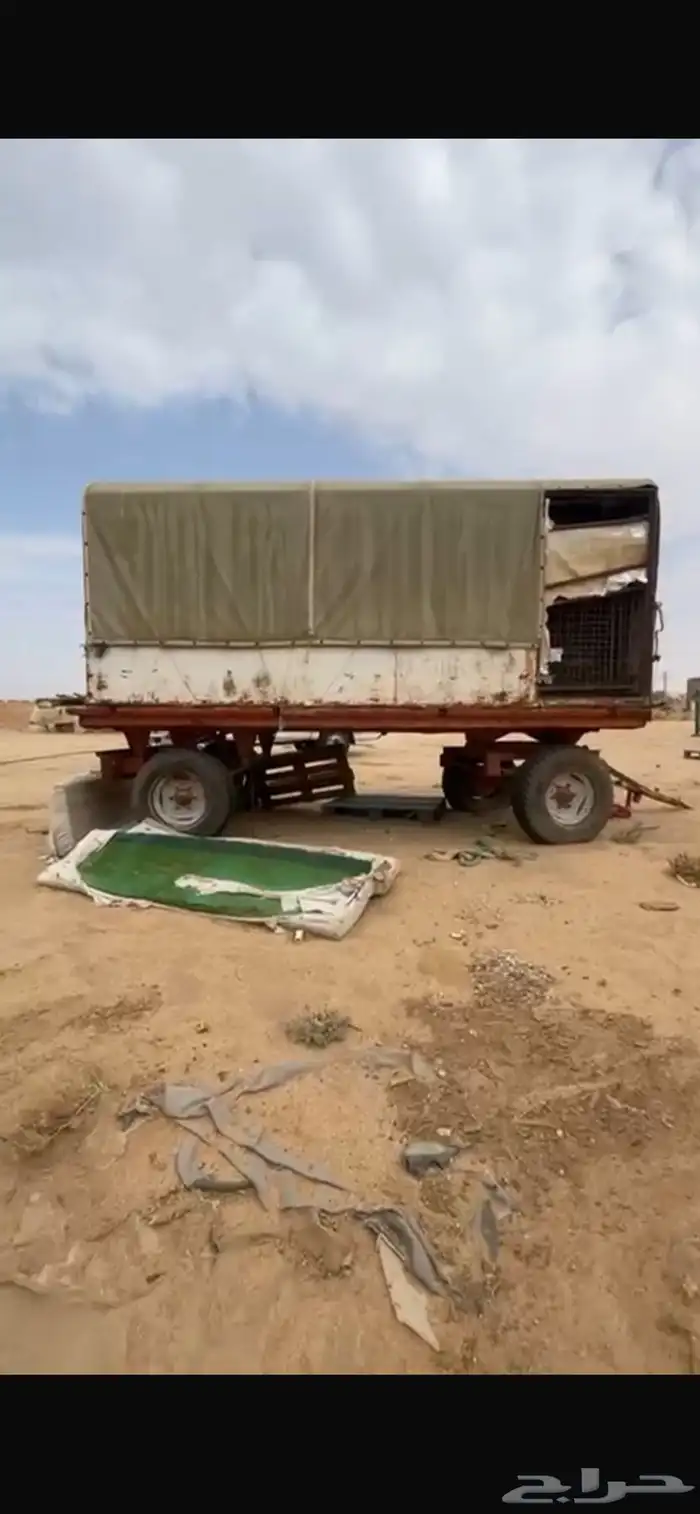 مقطوره كرونا الزراعيه مفصل عليها صندوق وشراع حديدها طيب رحا 0