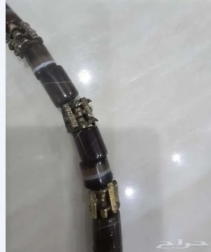 قلادة اثريه من العقيق مع ريال فضه 3