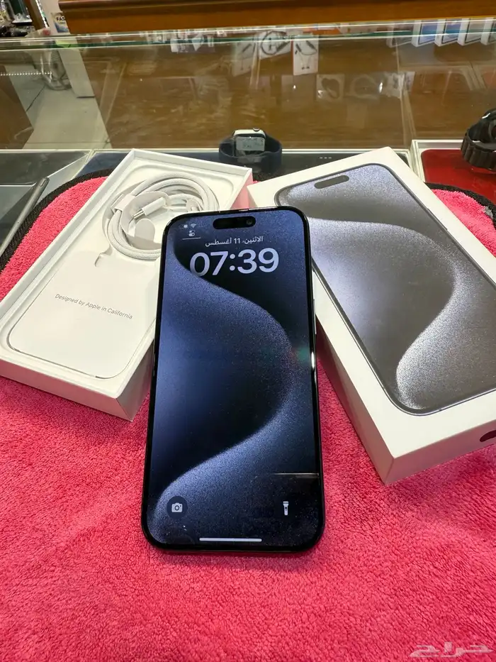 آيفون 15 برو 256 قيقاء بطارية 88 مع كرتونه 7