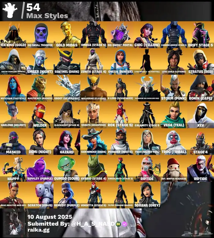 حساب فورت نايت سكلتون بنفسجي للبيع 8