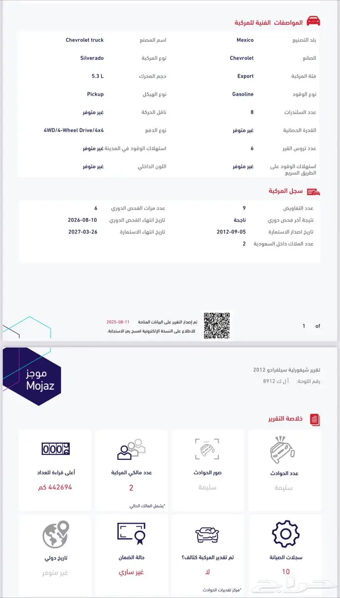 سلفرادو غمارتين LT Z71 2012 2
