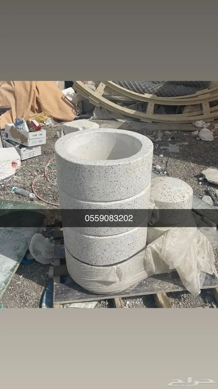 كراسي خرسانية أحواض زراعة سلات نفايات جميع منجات التجميلية 38