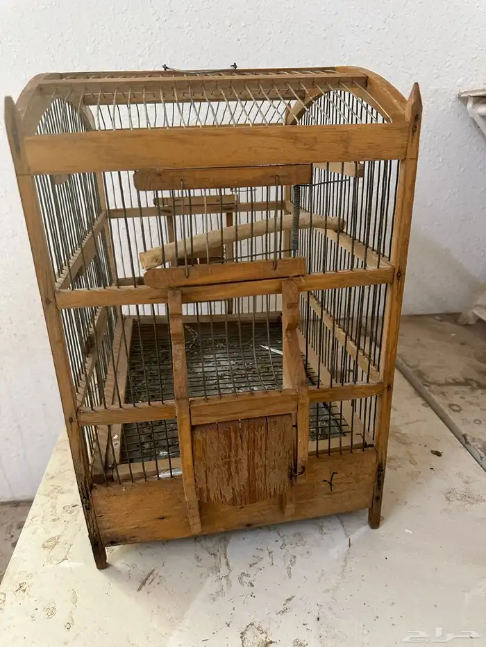 للبيع قفص خشبي شغل يدوي حق كناري او حسون نظيف جدا 0