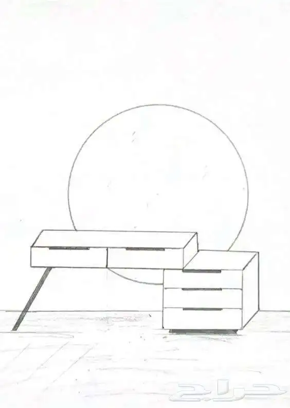 طقم طاولة مع مرايا ليد جديده 1